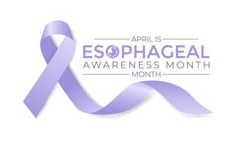 Esophageal Cancer Awareness Month. Periwinkle Color Ribbon Isolated On white Background. Greeting card,Banner poster, flyer and background design. vector