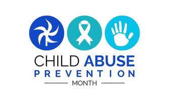 vector ilustración en el tema de nacional niño abuso prevención y conciencia mes de abril. saludo tarjeta, bandera póster, volantes y antecedentes diseño.