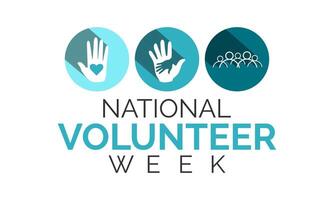 Vector illustration on the theme of National Volunteer week observed each year during third week of April. Greeting card,Banner poster, flyer and background design.