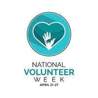 Vector illustration on the theme of National Volunteer week observed each year during third week of April. Greeting card,Banner poster, flyer and background design.