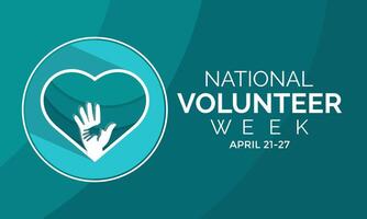 Vector illustration on the theme of National Volunteer week observed each year during third week of April. Greeting card,Banner poster, flyer and background design.