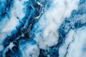 AI generated blue and white marble luxury texture background photo