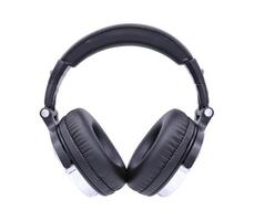 Black headphone isolated on white background photo