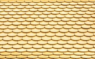Yellow ceramic tiled roof pattern. photo