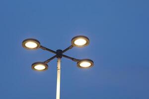 The street light on the blue sky background photo