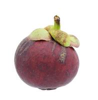 Whole mangosteen fruit isolated on white background. photo