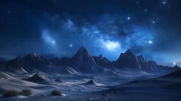 AI generated Starlit Mountain Vista at Night photo