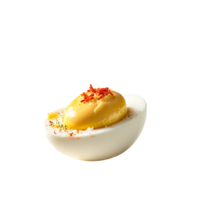 AI generated Deviled Eggs image isolated on a transparent background PNG photo