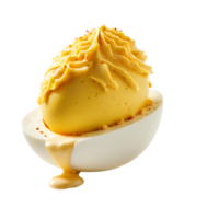 AI generated Deviled Eggs image isolated on a transparent background PNG photo