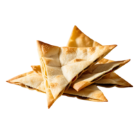 AI generated Pita Chips and Hummus image isolated on a transparent background PNG photo