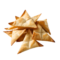 AI generated Pita Chips and Hummus image isolated on a transparent background PNG photo