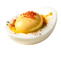 AI generated Deviled Eggs image isolated on a transparent background PNG photo