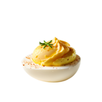 AI generated Deviled Eggs image isolated on a transparent background PNG photo