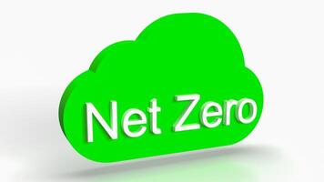 The Net zero text on cloud for eco concept 3d rendering. photo