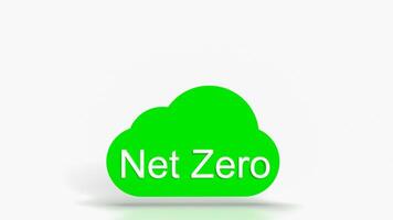 The Net zero text on cloud for eco concept 3d rendering. photo