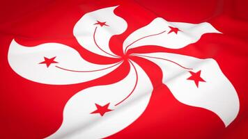 The Hong Kong flag for Business or geopolitical  concept 3d rendering. photo