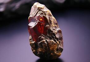 AI generated Painite is a rare precious natural stone on a black background. AI generated. photo