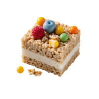 AI generated Rice Krispies Treat image isolated on a transparent background PNG photo