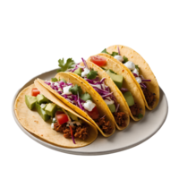 AI generated Tacos image isolated on a transparent background PNG photo