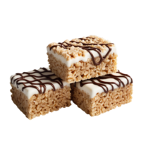 AI generated Rice Krispies Treat image isolated on a transparent background PNG photo