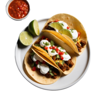 AI generated Tacos image isolated on a transparent background PNG photo
