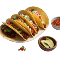 AI generated Tacos image isolated on a transparent background PNG photo