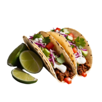 AI generated Tacos image isolated on a transparent background PNG photo