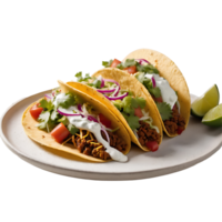 AI generated Tacos image isolated on a transparent background PNG photo