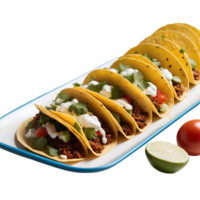 AI generated Tacos image isolated on a transparent background PNG photo