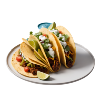 AI generated Tacos image isolated on a transparent background PNG photo