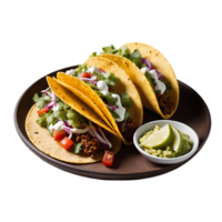 AI generated Tacos image isolated on a transparent background PNG photo