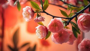 ai generado frescura y belleza en naturaleza rosado flor cabeza, vibrante colores generado por ai foto