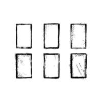 Set of vector grunge vertical frame templates shabby and dirty