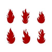 Set fire flames Vector icons template