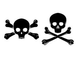 vector skull and crossbones monochrome template