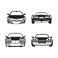 vector front view car outline collection