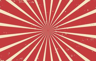 Circus background and spiral retro rays vector pattern. Vintage poster of red white sun