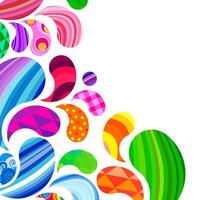 Ornament drops shapes pattern. Abstract colorful liquid drops background. Vector illustration