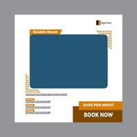 Hotel booking template design for business. Booking ads design social media vector