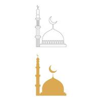 mosque silhouette, vector mosque illustration, set of mosque vector