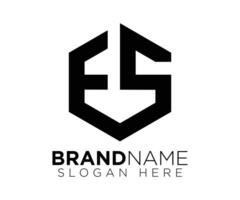 E S logo design vector template