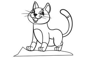 Cat coloring book page for kids vector