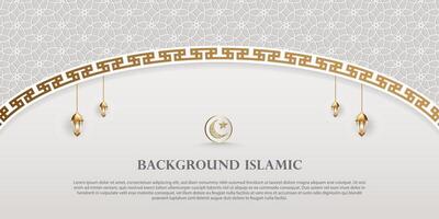 Arabic or Islamic theme background. with an arabic pattern and gold stripes. additional design elements vector