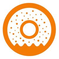 Donut logo design in minimalistic style. Fast food icon. Vector illustration.