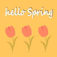 Beautiful floral design with Hello Spring text for banner template, vector. vector
