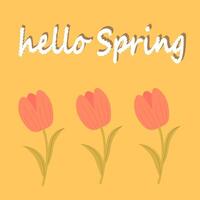 Beautiful floral design with Hello Spring text for banner template, vector. vector