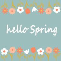 Beautiful floral design with Hello Spring text for banner template, vector. vector