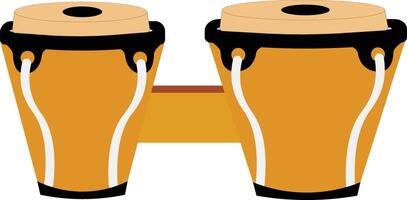 bongo música instrumento en plano estilo vector