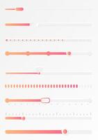 Progreso carga bar. indicador de estado descargar. gráfico íconos de interfaz. neón botones de velocidad de subir. color conjunto de web cargadores con por ciento. futurista ui para sitio web, juego, Internet vector