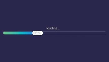 Progress load bar. Indicator of status download. Graphic icons of interface. Neon buttons of speed of upload. Web loaders with percent. Futuristic UI for website, game, internet vector